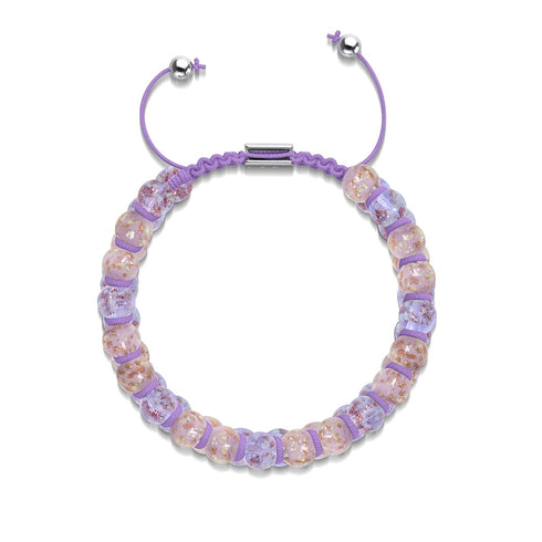 Champs violets | Pervenche x Lilas | Bracelet Verre Double Luciole
